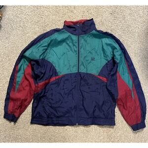 Vintage 1996 USA Olympics Windbreaker Jacket Size L 90s Colorblock Nylon